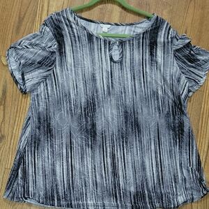 Cato Black and Gray Boxy Blouse